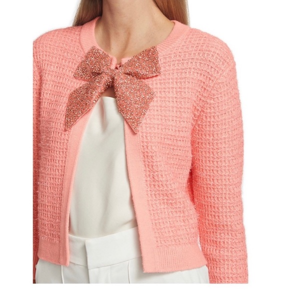 Alice & Olivia Akira Bow-Embellished Cardigan‎